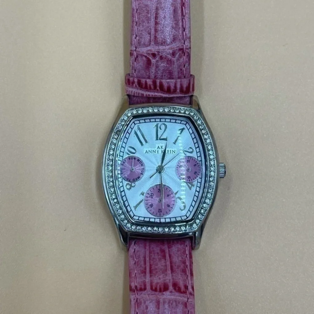 Anne Klein Genuine Leather Hot Pink Watch